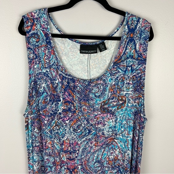 Cynthia Rowley Artsy Multicolour Sleeveless Maxi Dress 3X - Picture 4 of 15